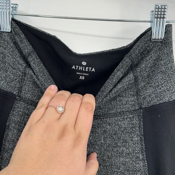 Athleta Gray Black Herringbone Metro Drifter High Rise Leggings Size XS - Picture 3 of 6